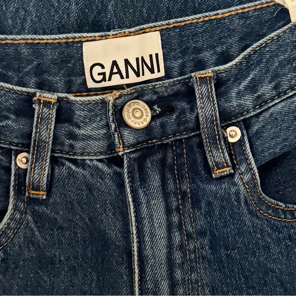 GANNI X Levi’s Cropped Jeans Side Slit High Rise Relaxed Fit Size 26 - Picture 5 of 7